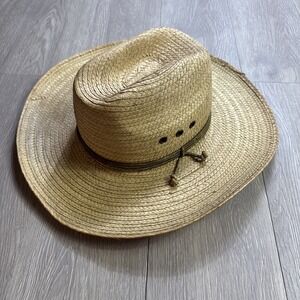 Sahuayo Straw Hat Vaquero Vintage Mexican Cowboy Western Men's Sz 58 Mexico